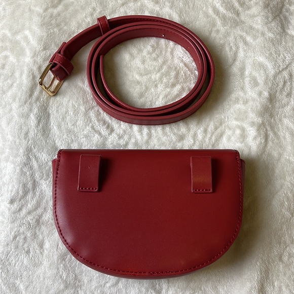 Crimson Red Pouch / Satchel Bag - Picture 4 of 8